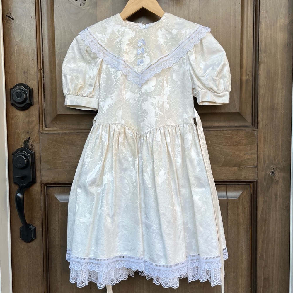 Gunne Sax Cream Lace Girls Dress